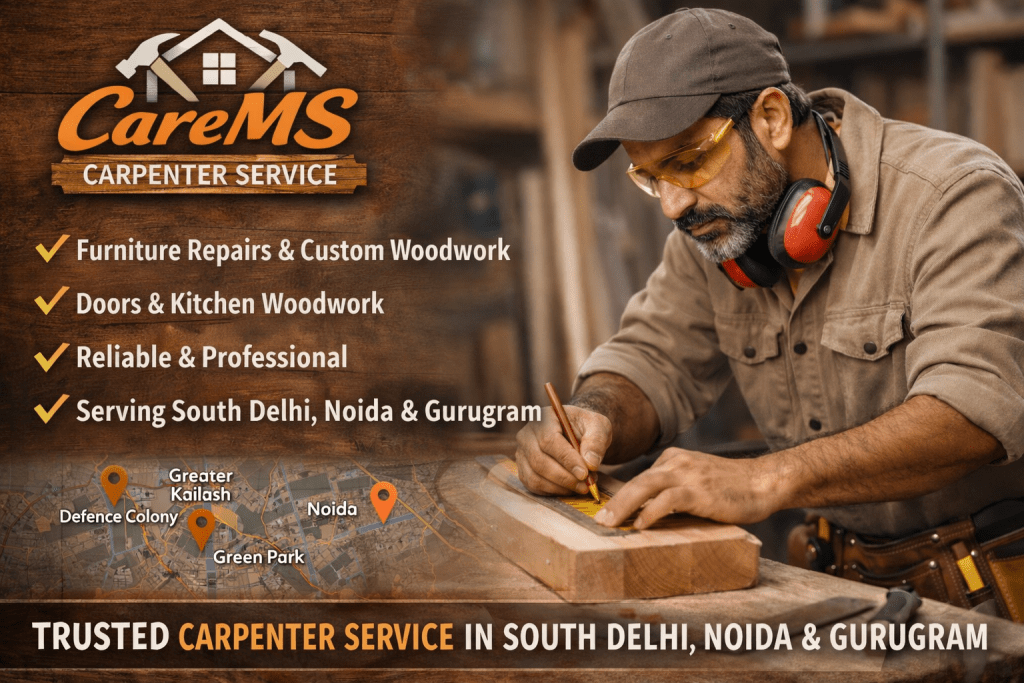 Trusted carpenter services in South Delhi by CareMS experts