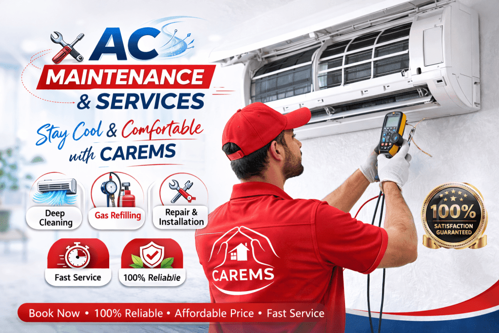 Air conditioner maintenance service by professional technician